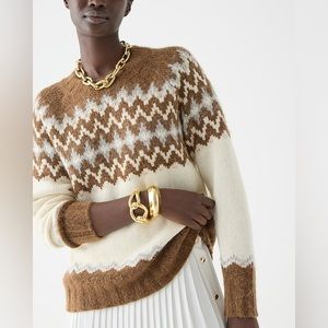 J.Crew Fair Isle crewneck sweater in brushed yarn (NWT)